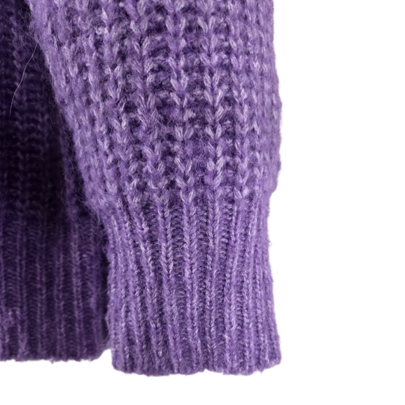 Zara Alpaca-Wool Blend Pullover Knit Ribbed Lavender Sweater - Picture 11 of 15